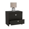 Tuhome Idaly Nightstand, Superior Top, Two Drawers, Black MLW7148